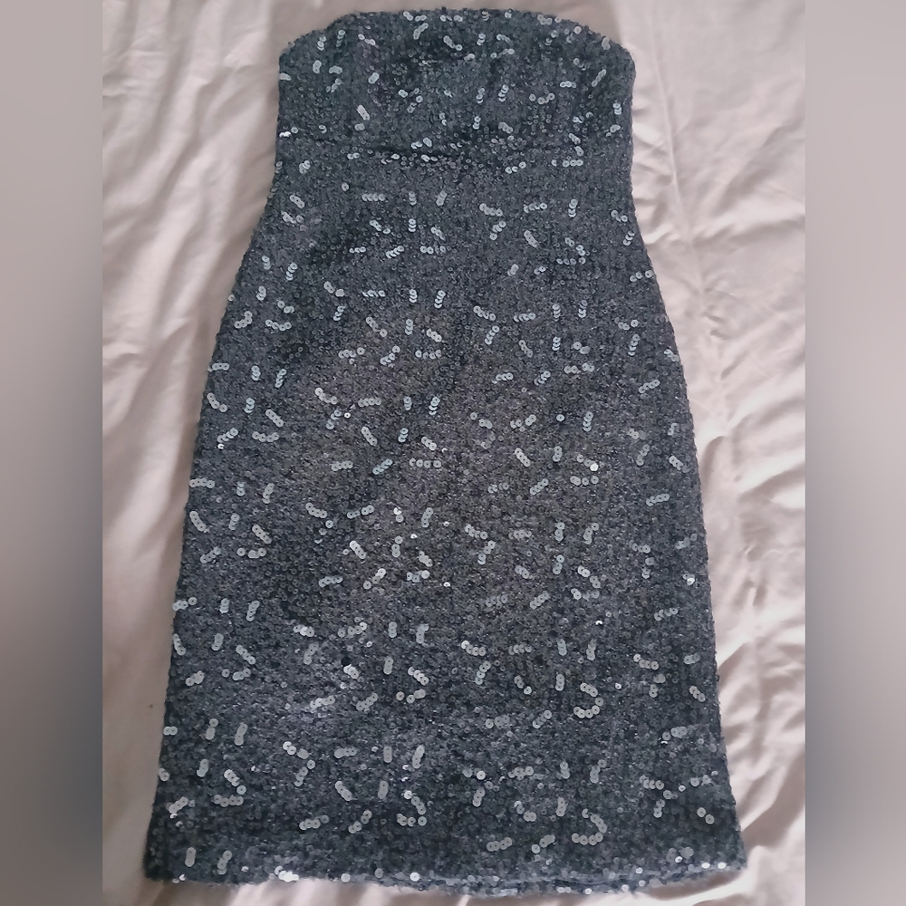 Banana Republic Black Sequined Mini Dress